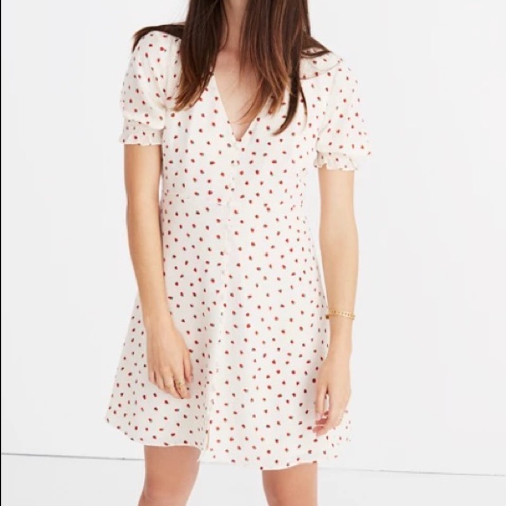 Madewell strawberry silk dress